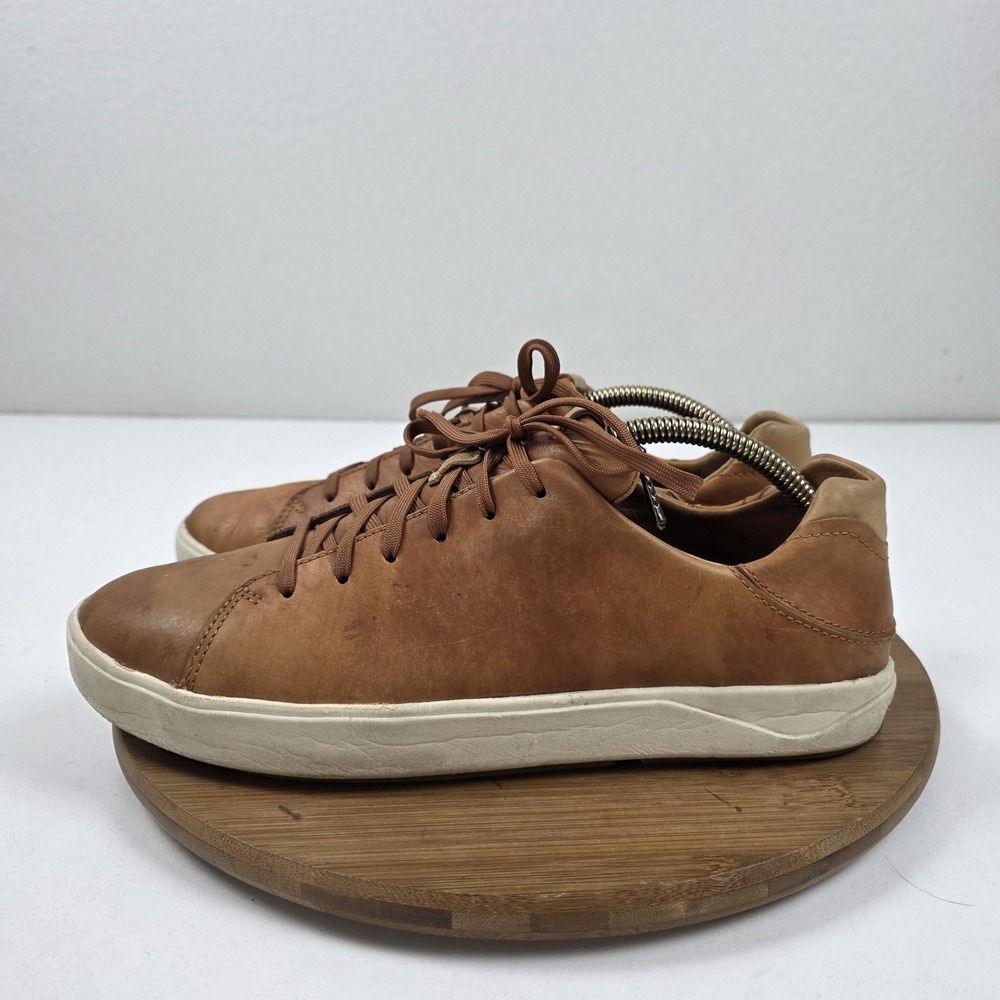 OluKai Lae'ahi Li Ili Shoes Mens Size 11.5 Brown Leather Low Top Casual Sneakers